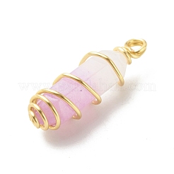 Natural Purple White Jade Double Terminal Pointed Pendants&nbsp;PALLOY-JF01685-06
