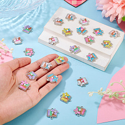 24Pcs 6 Colors Alloy Enamel Connector Charms&nbsp;FIND-TA0009-52