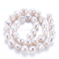 天然ケシパールビーズ連売り  養殖淡水パール  ポテト  貝殻色  9~14x10~12x7~10mm  穴：0.6mm  約35~36個/連  14.96インチ（38cm）。&nbsp;PEAR-S020-X01