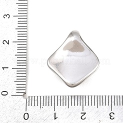 天然石タイガーアイペンダント  菱形チャーム  304ステンレススチールセッティング  ステンレス鋼色  22x19x8mm  穴：5x3.5mm&nbsp;STAS-P434-02P