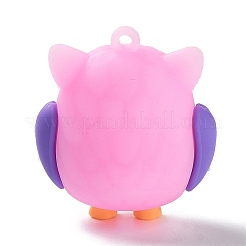 塩ビ漫画フクロウ人形ペンダント  キーチェーン用  プラム  43x37x26mm  穴：3mm&nbsp;KY-C008-04E