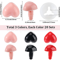 60 Sets 3 Colors Heart Resin Craft Doll Eye&nbsp;DIY-GF0010-68B