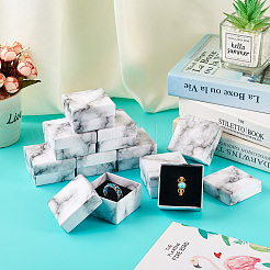 Square Marble Texture Cardboard Jewelry Ring Boxes&nbsp;CON-TAC0009-05A