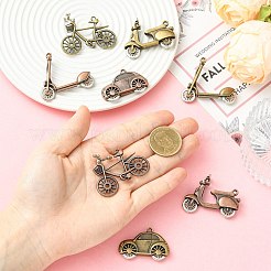 8pcs8スタイルチベットスタイルアロイペンダント  車/自転車のチャーム  ミックスカラー  26~47x35~44.5x6~18mm  穴：2~2.5mm  1個/スタイル&nbsp;FIND-CJ0005-92