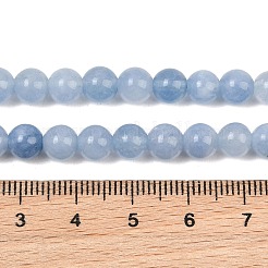 天然染め白翡翠ビーズ連売り  スムーズなラウンド  ライトスチールブルー  6mm  穴：1mm  約62個/連  14.96''（38センチメートル）&nbsp;GG-CBAEB22-B01-6mm-01