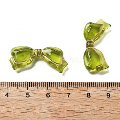 透明なアクリルビーズ  ゴールドライン入り  蝶結び  ゴールデンロッド  14x29x6mm  穴：1.6mm  471個/ 500g&nbsp;OACR-Q016-12A