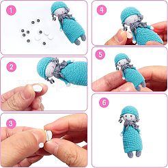 300Pcs 7 Style Luminous Plastic & Resin Wiggle Googly Eyes Cabochons&nbsp;DIY-CA0004-96