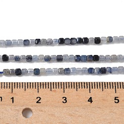 天然染色・加熱処理されたブルーアベンチュリンビーズ連売り  キューブ  2.5x2.5x2.5mm  穴：0.5mm  約152個/連  14.96''（38センチメートル）&nbsp;LS-G-RM241221-K5