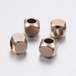 Ion Plating(IP) 304 Stainless Steel Beads&nbsp;LS-STAS-F136-01RG-5x5mm