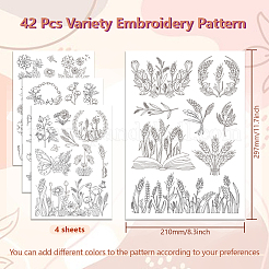 4 Sheets 11.6x8.2 Inch Stick and Stitch Embroidery Patterns&nbsp;DIY-WH0455-171