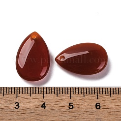 天然カーネリアン（染色・加熱）ペンダント  フラットティアドロップチャーム  20x13x5mm  穴：1.5mm&nbsp;G-Z066-11
