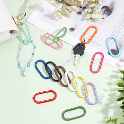 28Pcs 14 Colors Baking Paint Zinc Alloy Spring Gate Rings&nbsp;PALLOY-WR0001-11