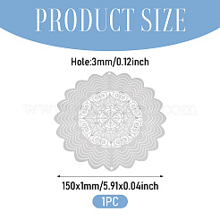 201ステンレススチール製コネクターチャーム1個  エッチングされた金属装飾  変色しない  花  150x1mm  穴：3mm&nbsp;STAS-TADJ0001-08C