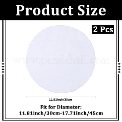 ベルベットの丸型スツールカバー  椅子の装飾  フローラルホワイト  270~300x5.5mm&nbsp;AJEW-WH20020-290A