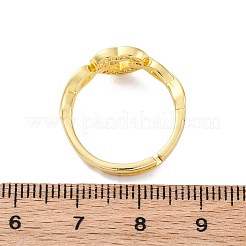 Adjustable Brass Micro Pave Clear Cubic Zirconia Rings for Women&nbsp;RJEW-U043-05G