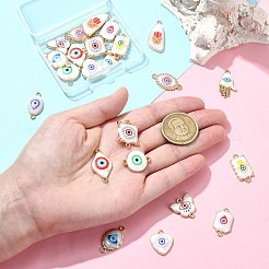 24Pcs 12 Styles Alloy Enamel Evil Eye Connector Charms&nbsp;FIND-CJ0003-14B
