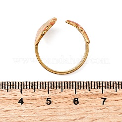 304ステンレススチールエナメルカフリング  ヒトデとシェル  ゴールドカラー  15mm  内径：18mm&nbsp;RJEW-S650-06G-02A