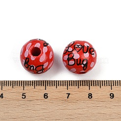 Painted Wood European Beads&nbsp;WOOD-F017-04E