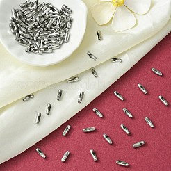 304ステンレススチールボールチェーンコネクター  ステンレス鋼色  9x3.5x3mm  2.4mmボールチェーンに適合&nbsp;STAS-YW0001-76P