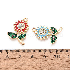 Alloy Rhinestone & Enamel Pendants&nbsp;ENAM-T024-34M-G