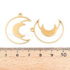 304ステンレスペンダント  ムーンチャーム  イオンプレーティング（ip）  18KGP本金メッキ  30x23x1.5mm  穴：2mm&nbsp;STAS-N108-36G