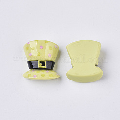 樹脂カボション  トップハット  ライトカーキ  16.5x15x8mm&nbsp;LS-CRES-N018-026