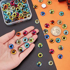 Luminous Eye Printed Glass Cabochons&nbsp;GGLA-PH0001-22B
