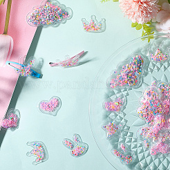 40Pcs 5 Style Quicksand Sequin Plastic Cabochons&nbsp;OHAR-SC0001-10