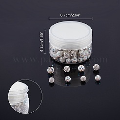 パヴェボールディスコビーズ  樹脂粘土ラインストーンビーズ  ラウンド  クリスタルAB  10mm  穴：1.5mm  8mm  穴：1mm  100個/箱&nbsp;RB-AR0001-03
