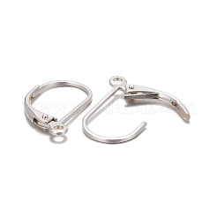 925スターリングシルバーフレンチフックピアスパーツ  スタンプ925個付き  銀  16x9x1.5mm  穴：1mm  ピン：0.8mm&nbsp;STER-G027-22S