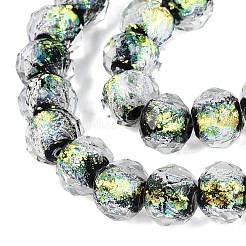 Handmade Foil Glass Lampwork Beads Strands&nbsp;DICH-T023-02C