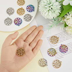 18Pcs 3 Colors 304 Stainless Steel Pendants&nbsp;STAS-DC0011-76