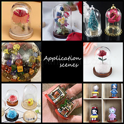 8 Sets 2 Style Iridescent Glass Dome Cover&nbsp;DJEW-PH0001-25