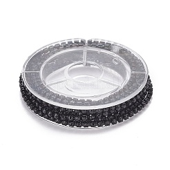 真鍮製ジェットラインストーンストラスチェーン  プラスチックスプール付き  ラインストーンカップチェーン  2~2.1mm  4.92フィート（1.5m）/バッグ&nbsp;CHC-FS0001-03A