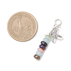 Imitation Jade Glass Rondelle Pendant Decorations&nbsp;HJEW-JM04354