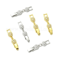 真鍮とラインストーンの折りたたみ式留め具2色6個  フラットラウンド  ミックスカラー  45x7x3.5mm  3個/カラー&nbsp;FIND-CJ0005-97