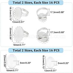 DIY Oval Glass Finger Ring Making Kit&nbsp;STAS-UN0032-80