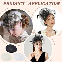 3Pcs 3 Colors Linen Mini Hat Fascinator Base&nbsp;AJEW-FG0004-04