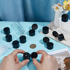 PPプラスチック化粧品ボトルフリップキャップ  コラム  ブラック  27x21mm  内径：23mm&nbsp;KY-WH0046-195