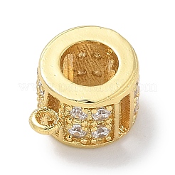 Rack Plating Brass Micro Pave Clear Cubic Zirconia Tube Bails&nbsp;KK-L224-021G