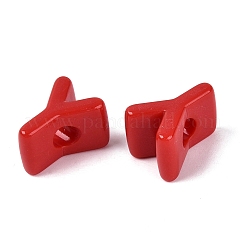 オペークアクリルヨーロピアンビーズ  大穴ビーズ  文字y  クリムゾン  21x16x13.5mm  穴：6mm  約269個/500g&nbsp;OACR-M027-01Y-15