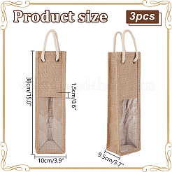 三角袋  ワインパッケージ用品  長方形  淡い茶色  380x100x95mm&nbsp;ABAG-WH0035-075A