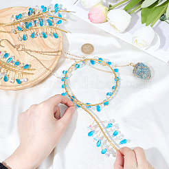 1Bag Iron & Glass Hanging Ornaments&nbsp;HJEW-SP0001-65B