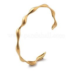 女性用304ステンレススチールカフバングル  ゴールドカラー  内径：1-7/8 x2-1/2インチ（4.7x6.2cm）&nbsp;BJEW-B108-14G