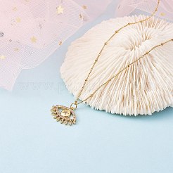 ラックメッキ真鍮マイクロパヴェクリアキュービックジルコニアペンダント  長持ちメッキ  目  18KGP本金メッキ  15.5x21x2mm  穴：3.4mm  5個/箱&nbsp;ZIRC-SZ0003-41