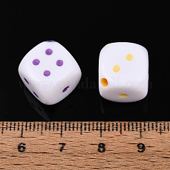 不透明なアクリルビーズ  サイコロ  ミックスカラー  16x16x16mm  穴：2mm  約268個/500g&nbsp;SACR-T035-18M