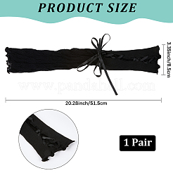 ポリエステル レディース レース 長袖  手首カフス  ブラック  470~480x60~70mm&nbsp;AJEW-WH20060-35A