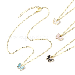 Alloy Enamel Butterfly Pendant Necklaces&nbsp;NJEW-JN05143