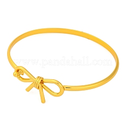 Bowknot Brass Plain Bangles for Women&nbsp;BJEW-F477-06G