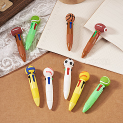 14Pcs 7 Styles Plastic Sports 4-in-1 Ballpoint Pen&nbsp;AJEW-TA0005-83